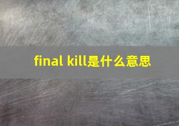 final kill是什么意思